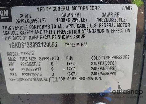 2008 GMC Envoy Sle z USA, uszkodzony, nr VIN 1GKDS13S982129096